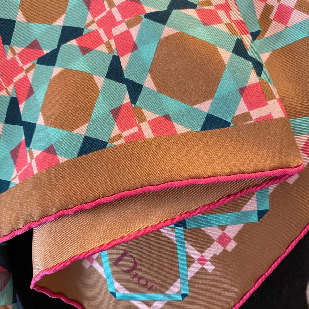 NWOT Dior Geo-Print Silk Scarf - Picture 9 of 10